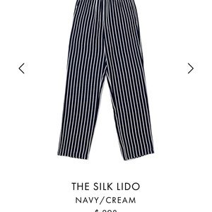 Navy silk drapey pull on pant